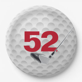 Assiettes En Carton 52e anniversaire Golf Ball Design