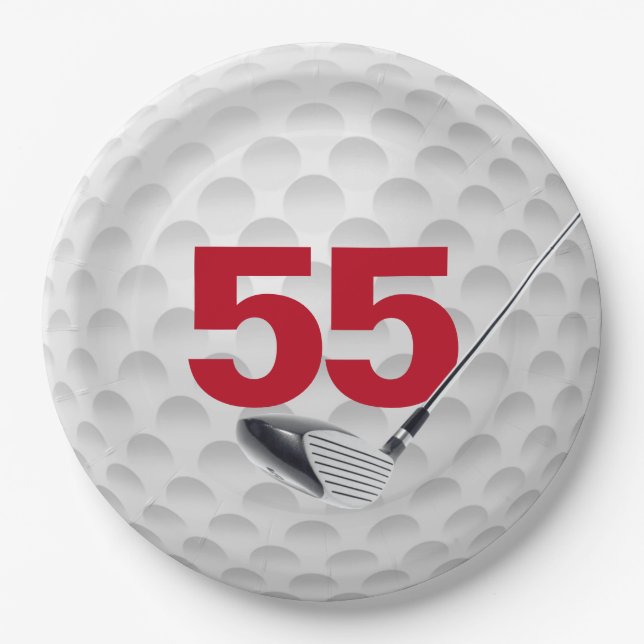 Assiettes En Carton 55e anniversaire Golf Ball Design Plaque en papier (Devant)