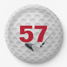 Assiettes En Carton 57e anniversaire Golf Ball Design Plaque en papier