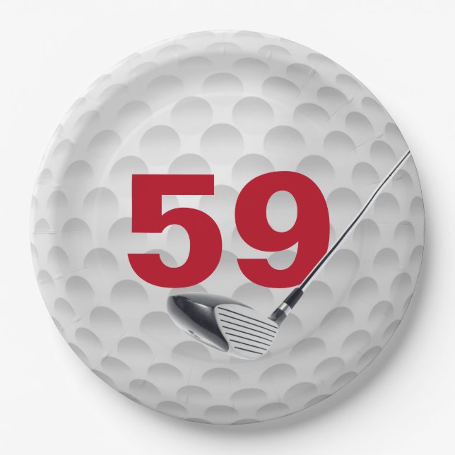 Assiettes En Carton 59e anniversaire Golf Ball Design Plaque en papier (Devant)