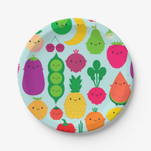 Assiettes En Carton 5 des fruits et légumes de jour