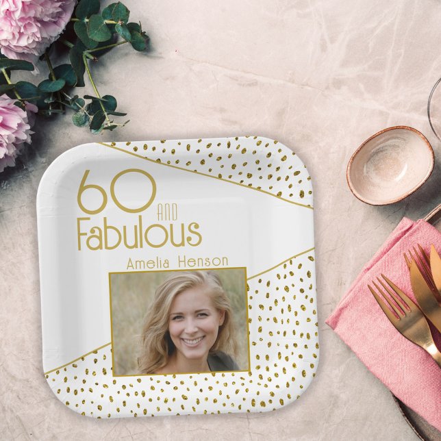 Assiettes En Carton 60 et Fabulous Gold Parties scintillant Photo 60e  (Créateur téléchargé)