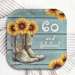 Assiettes En Carton 60 Fabuleux bottes de tournesol rustique de pays p