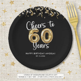 Assiettes En Carton 60e anniversaire Cheers à 60 ans Couleur personnal