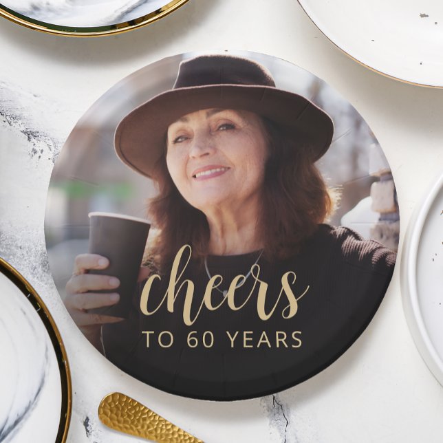Assiettes En Carton 60e anniversaire fête de la photo (Créateur téléchargé)
