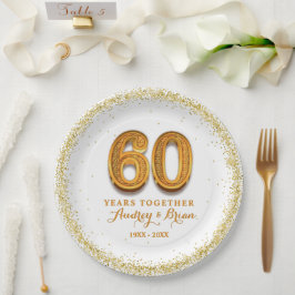 Assiettes En Carton 60e anniversaire Personnalisé