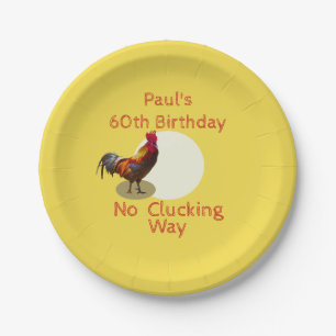 Assiettes En Carton 60e Anniversaire Poulets Personnalisé Fun Cusotm