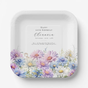 Assiettes En Carton 60e anniversaire Septembre Fleur de naissance