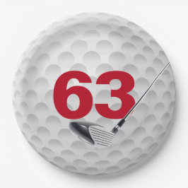 Assiettes En Carton 63e anniversaire Golf Ball Design