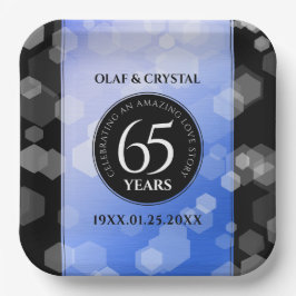 Assiettes En Carton 65e anniversaire de l'élégant Mariage Blue Sapphir