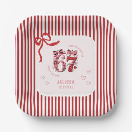 Assiettes En Carton 6 7 Birthday for Girls, Pink Kids 7th Birthday