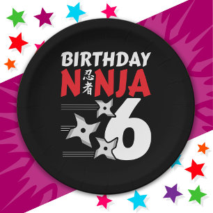 Assiettes En Carton 6 Ans Ninja Party Stars Enfants 6e anniversaire