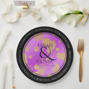 Assiettes En Carton 6e 33e 47e 48e anniversaire du Mariage Améthyste