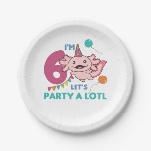 Assiettes En Carton 6e anniversaire Axolotl Six ans vieux sucré Axolot
