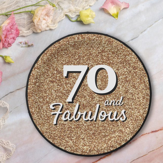 Assiettes En Carton 70 et Fabulous Gold Parties scintillant 70e annive (Créateur téléchargé)