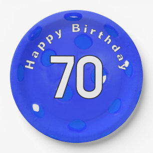 Assiettes En Carton 70e anniversaire Blue Pickleball