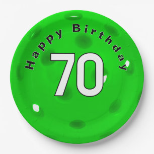 Assiettes En Carton 70e anniversaire Neon Green Pickleball