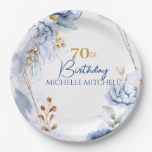 70e anniversaire personnalisé Blue Gold