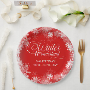 Assiettes En Carton 70e anniversaire Wonderland Winter Wonderland Snow