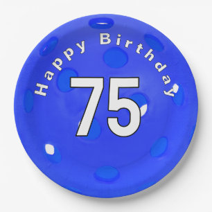 Assiettes En Carton 75e anniversaire Pickleball bleu