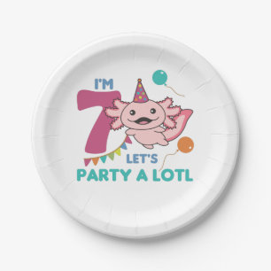 Assiettes En Carton 7e anniversaire Axolotl Sept ans douces Axolotls