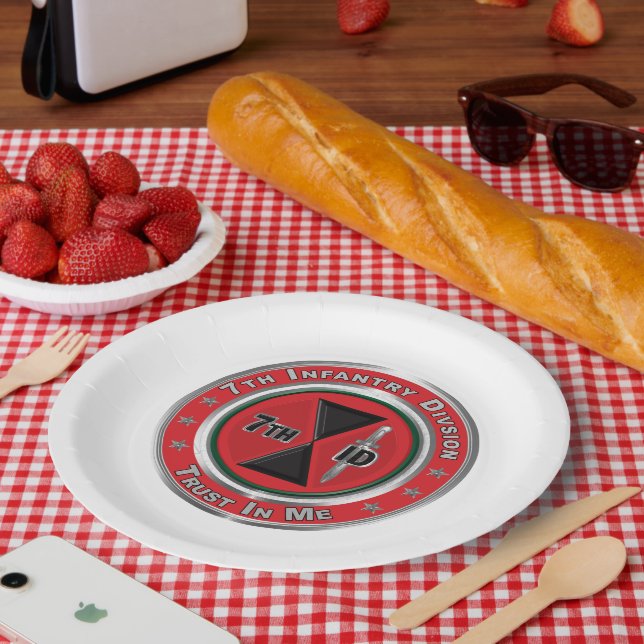 Assiettes En Carton 7e division d'infanterie (Pique-nique)