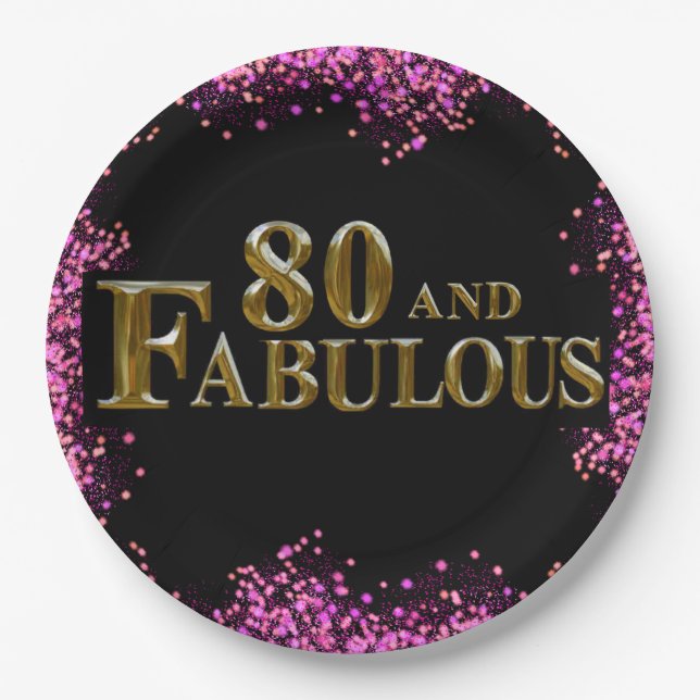 Assiettes En Carton 80e anniversaire (Devant)
