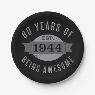 Assiettes En Carton 80e anniversaire Awesome 1944