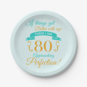 Assiettes En Carton 80e anniversaire mieux avec l'âge