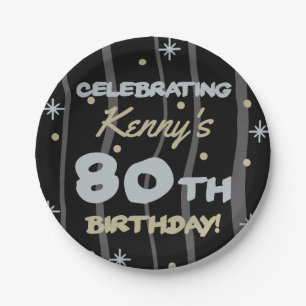 Assiettes En Carton 80th Birthday Party Ajouter votre nom