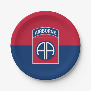 Assiettes En Carton 82e division aérienne Flag Military Vétéran