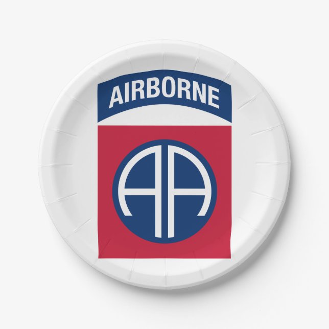 Assiettes En Carton 82e division aéroportée Insignia (Devant)