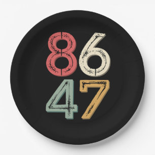 Assiettes En Carton 86 47 Anti Trump Vintage 80s style rétro