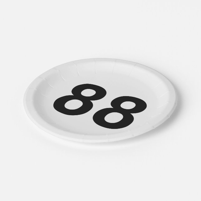 Assiettes En Carton 88 - numéro quatre-vingt-huit plaque (Angle)