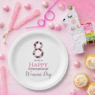 Assiettes En Carton 8 mars Journée internationale des femmes     