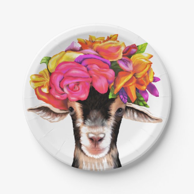 Assiettes En Carton 8 plaques en papier Posey la chèvre (Devant)