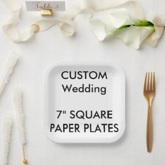 Assiettes En Carton 8 x Plaques de papier Carré de mariage personnalis