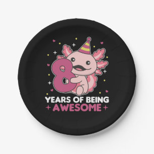 Assiettes En Carton 8e anniversaire Axolotl Huit ans douces Axolotls