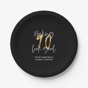 Assiettes En Carton 90 ans d'or 