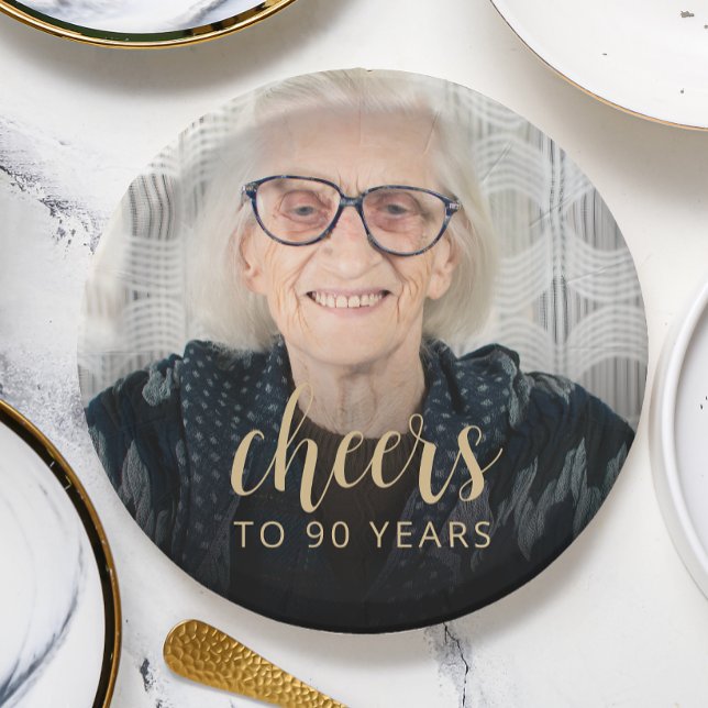 Assiettes En Carton 90e anniversaire de la fête (Créateur téléchargé)