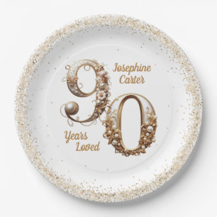 Assiettes En Carton 90e anniversaire Elegant Party
