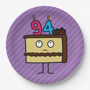 Assiettes En Carton 94e anniversaire Gâteau aux bougies