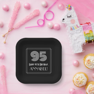 Assiettes En Carton 95e anniversaire — Art Déco Inspiré Look "95"
