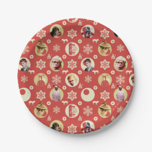 Assiettes En Carton A Christmas Story Retro Snowflake Pattern