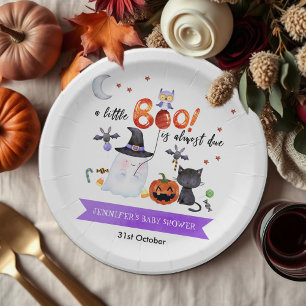 Assiettes En Carton A Little Boo Halloween Baby Shower Witch Hat