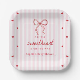 Assiettes En Carton A Little Sweetheart Valentine's Baby Shower