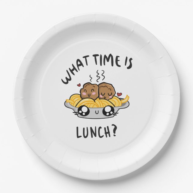 Assiettes En Carton À Quelle Heure Est Le Déjeuner (Devant)