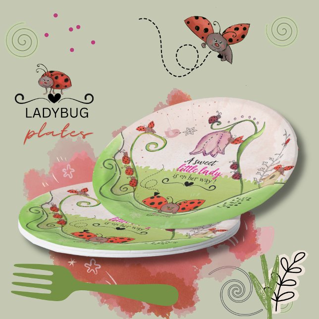 Assiettes En Carton A Sweet Little Lady Ladybug Baby Shower Paper Plat (A Sweet Little Lady Ladybug Baby Shower Paper Plat Paper Plates)