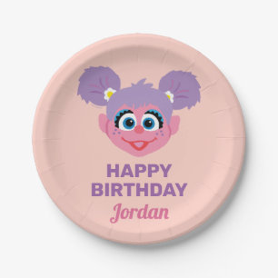 Assiettes En Carton Abby Cadabby Face de fleurs Joyeux anniversair