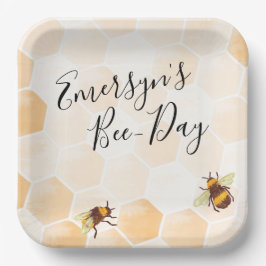 Assiettes En Carton Abeille aquarelle